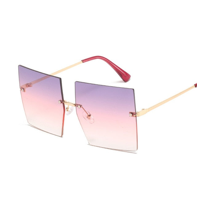 Oversize Rimless Square Sunglasses